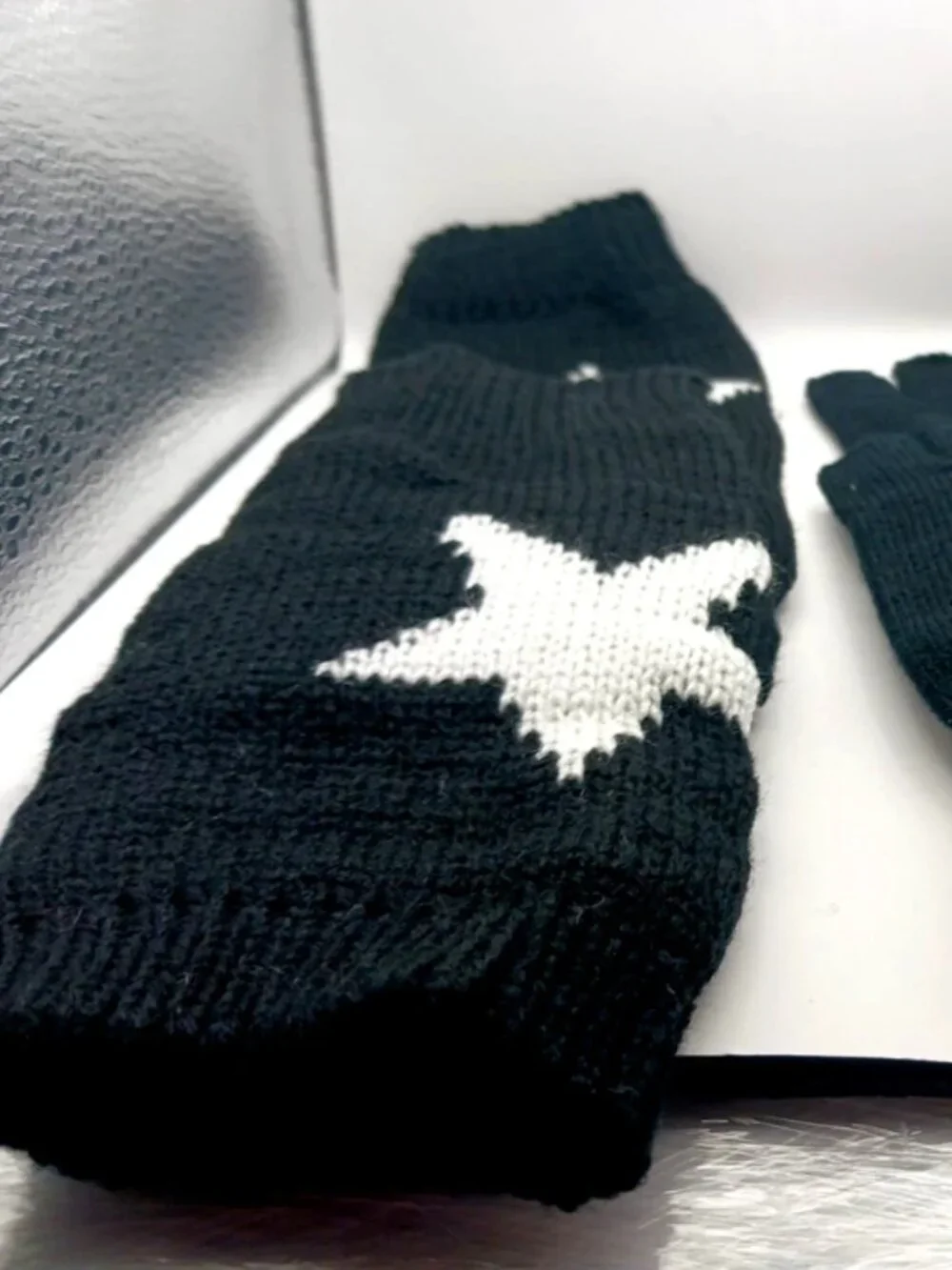 Fingerless  Black Cotton  Gloves  Unisex 2 Pairs  -New
